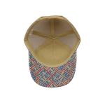 Printed Patch 5 Panel Trucker Cap Light Yellow Polyester And Mesh