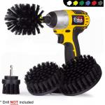 PP Nylon Basic Drill Cleaning Brush Attachment Black 4 Pack for sale
