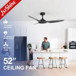 Simple Design 6 Speed Remote Control Black Ceiling Fan Without Light 1stshine OEM for sale