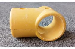 China FRP Fence Pipe Connector Elbow Base Three Way Yellow SMC Fittings supplier