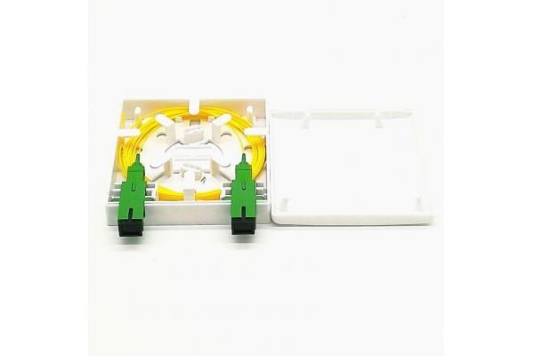 Indoor 2 Pigtail Faceplate Mini FTTH Termination Box