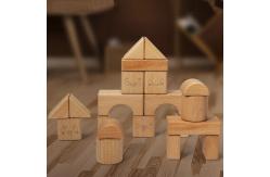 China 20pcs Beech Burlywood Wooden Blocks Toys Natural Montessori Learning Education supplier