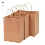 Brown Kraft Paper Shopping Bags Offset Printing Apparel Paper Bag Customized Logo for sale