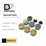 22L Antique Brass Brushed Metal Snap Buttons Custom Press 4 Part Button
