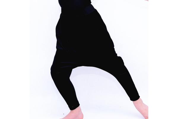 Spandex Lining Plain Velvet Black Harem Pants For Children Hip - Hop Dance
