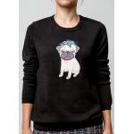 Women's 100% COTTON applique embroidery knitted pullover sweater for sale