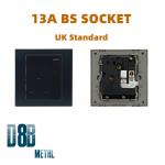 CE 13A BS Socket 250V Single Pole Three Pin Square Wall Power Socket