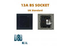 China CE 13A BS Socket 250V Single Pole Three Pin Square Wall Power Socket supplier