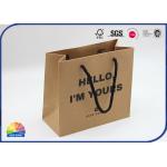 Brown Hello Kraft Paper Bags for Retailer Shopping Store with Cotton Rope for sale