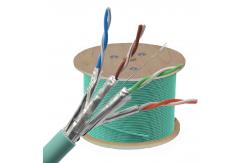 China Cat6a Lan Networking Ethernet Plenum Shielded Cable 10G 500MHz SFTP supplier
