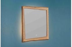 China Dimmable Lights Custom Led Bathroom Mirror Wooden Frame Fog Free Design supplier
