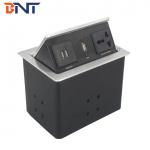 Conference Pneumatic Table Pop Up Plug Socket Boxes With Microphone Connector
