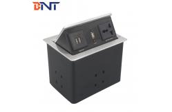 China Conference Pneumatic Table Pop Up Plug Socket Boxes With Microphone Connector supplier