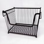 Black Wire Mesh Baskets Pantry Storage Metal Wire Fruit Basket for sale