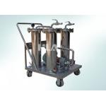 Cooking Portable Lube Oil Purifier Portable Oil Filter Cart PLC Touch Screen Control for sale