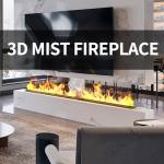 Media Wall Artificial Decorative Flame Led Atomizing Water Steam Fireplace