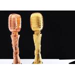 Microphone Design Custom Trophy Awards Resin Material Made For Musical Activities