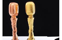 China Microphone Design Custom Trophy Awards Resin Material Made For Musical Activities supplier