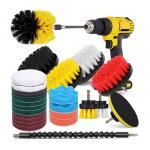 26 Piece Power Drill Brush Set for Cleaning Power Scrubber Brush Pad Sponge Kit with Extend Attachment for sale