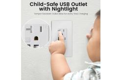 China 20A QC/PD20W USB Outlet With 0.2W Power Night Light supplier