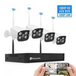 1080P 4CH WiFi Wireless Camera System White Color With CMOS Sensor for sale