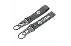 China Custom YAMAHA Embroidered Lanyard - Premium Black Fabric & Metal Clips - Motorcycle Enthusiast Essential​ supplier