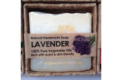 China best selling whitening lavender natural handmade soap with soap packaging supplier