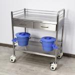 Surgical Grade Stainless Steel Medical Trolley Mobile Utility Cart With Drawers For Healthcare for sale