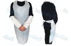 China Operating Rooms White Disposable Aprons , Dust Proof Plastic Throw Away Aprons supplier