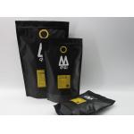 12 oz Custom Printing Matte Black Coffee Foil Pouch Packaging Bag With Valve / Zipper for sale