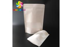 China White Doypack Snack Bag Packaging Kraft Paper Material With Clear Window / Zipper supplier