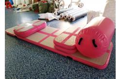 China Pink Inflatable Air Track , Air Floor Gymnastics Mat No Noise During Training supplier