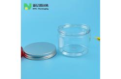 China 90mm Neck Dia 300ml Clear Plastic Jar Pet Food Container With Metal Lid supplier
