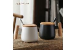 China OEM Home Office 400ml Ceramic Tea Cups Mug With Lid And Spoon supplier