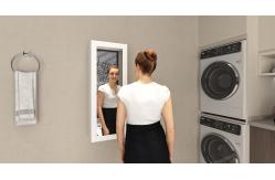 China MDF Wood Wall Mounted Ironing Board Cabinet with Mirror supplier