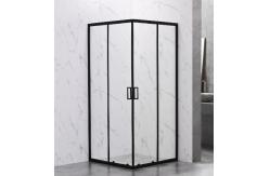 China Corner Bathroom Black Frame 2 Sided Shower Cubicle Aluminum Frame supplier