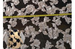 China Fashion Chenille Embroidered Lace Fabric , Polyester Mesh Fabric For Dresses supplier