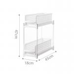 Double Tiers Plastic Pantry Shelves PP Shelf Plastic Kitchen Rack for sale
