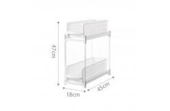 China Double Tiers Plastic Pantry Shelves PP Shelf Plastic Kitchen Rack supplier
