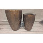 Round Reinforced Clay Planter Durable And Stylish Fiber Clay Design for sale