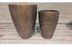 China Round Reinforced Clay Planter Durable And Stylish Fiber Clay Design supplier