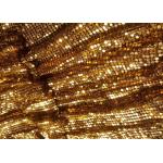 Golden Metal Shimmer Sequin Metallic Mesh Fabric Cloth For Room Divider Curtains for sale