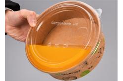 China Disposable Kraft Paper Cup Food Packaging Container With Lid Flexo Printing supplier