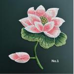Large Embroidered Flower Patches , Sew On Embroidered Appliques On Lace Fabric for sale
