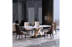 China Rectangle Marble Marble Dining Tables 2/4cm For Gatherings supplier