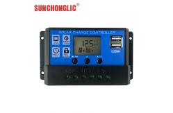 China 12V / 24V 20A PWM Solar Charger Controllers Intput 50A 5V / 2A USB Output supplier