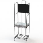 2 Wire Shelves Newspaper Display Stand KD Construction for sale