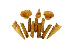 China Small Unbonded Golden Ice Cream Cone Oven Cone Machine With One Year Warranty supplier