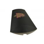 Custom Black Paper Pillow Box Packaging With Hot Stamping Purple Logo