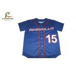 3D Printed Custom Team Sportswear Blue Baseball Jersey With Button Opening